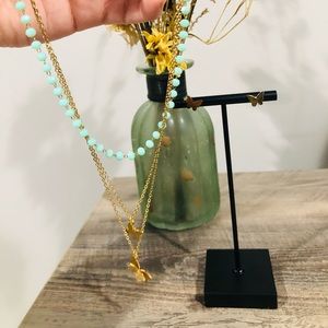 Gold Plated Stainless Steel, Necklace & Earring